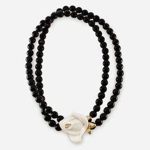 1980’ KJL for Avon resin white rose beaded necklace